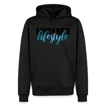 Lowered Lifestyle Tuning - schwarz türkis - Männer Premium Bio Hoodie - Schwarz - Vorne - Nico (187cm)
