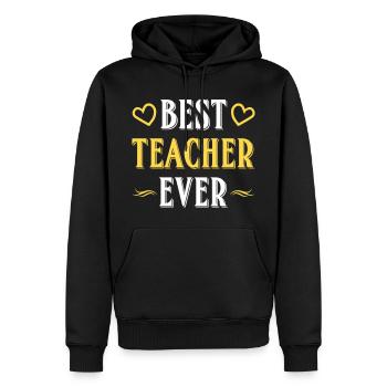 Bester Lehrer aller Zeiten - Männer Premium Bio Hoodie - Schwarz - Vorne - Nico (187cm)