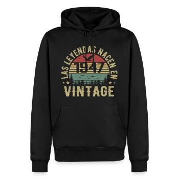 Legenden sind geboren 1947 Geburtstagsgeschenk 1947 - Männer Premium Bio Hoodie - Schwarz - Vorne - Nico (187cm)