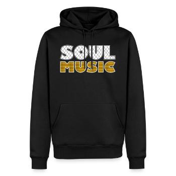 Soul Music Vintage - Sweat à capuche Premium bio Homme - noir - Devant - Nico (187cm)