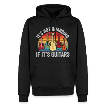 Es ist kein Horten, wenn es Gitarren sind - Männer Premium Bio Hoodie - Schwarz - Vorne - Nico (187cm)