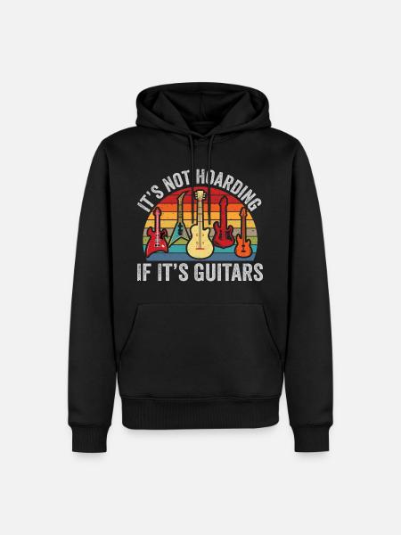 it's not hoarding if it's guitars - Men’s Premium Organic Hoodie - black