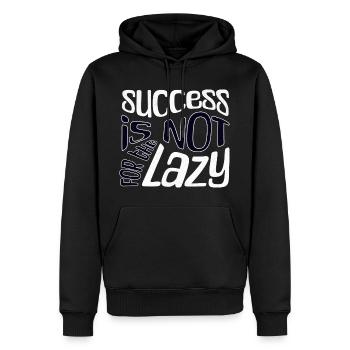 Le succès n’est pas pour les paresseux - Sweat à capuche Premium bio Homme - noir - Devant - Nico (187cm)