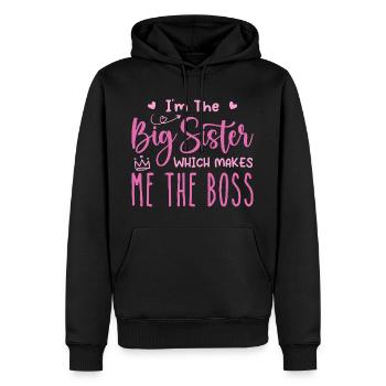 I'm the big sister - Men’s Premium Organic Hoodie - black - Front - Nico (187cm)