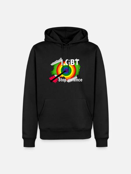 LGBT - Sweat à capuche Premium bio Homme - noir