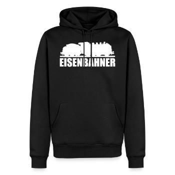 Eisenbahner - Männer Premium Bio Hoodie - Schwarz - Vorne - Nico (187cm)