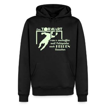 Torwart Held Tor 2-farbig - Männer Premium Bio Hoodie - Schwarz - Vorne - Nico (187cm)