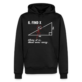 Suchen x - Männer Premium Bio Hoodie - Schwarz - Vorne - Nico (187cm)