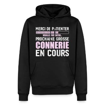 Next funny - Men’s Premium Organic Hoodie - black - Front - Nico (187cm)