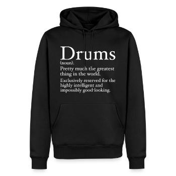 Funny Drummer Definition - Männer Premium Bio Hoodie - Schwarz - Vorne - Nico (187cm)