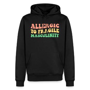Allergisch gegen zerbrechliche Männlichkeit V - Männer Premium Bio Hoodie - Schwarz - Vorne - Nico (187cm)