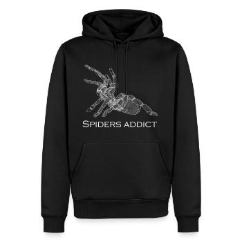Spiders addict - Sweat à capuche Premium bio Homme - noir - Devant - Nico (187cm)