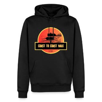 Coast to Coast Walk England Pilgrimage Coastal Path - Men’s Premium Organic Hoodie - black - Front - Nico (187cm)