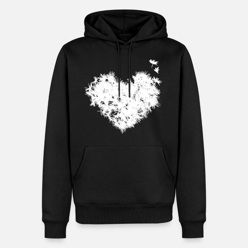 Pusteblumen Herz - Sweat à capuche Premium bio Homme - noir