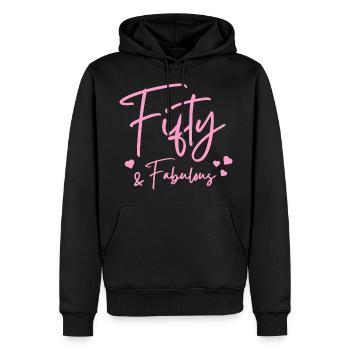 Fifty fabulous - Men’s Premium Organic Hoodie - black - Front - Nico (187cm)