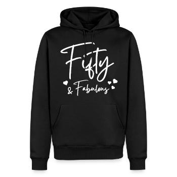 Cinquante fabuleux - Sweat à capuche Premium bio Homme - noir - Devant - Nico (187cm)