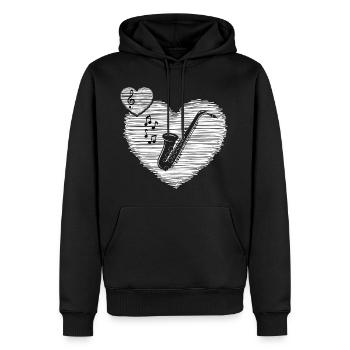Saxofon Saxophonist "Saxophon-musik" - Männer Premium Bio Hoodie - Schwarz - Vorne - Nico (187cm)