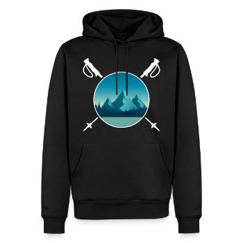 Randonnée Bâton de randonnée « alpine » servus alpen - Sweat à capuche Premium bio Homme - noir - Devant - Nico (187cm)