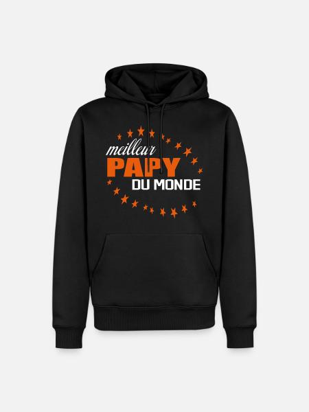 Meilleur Papy Du Monde - Sweat à capuche Premium bio Homme - noir
