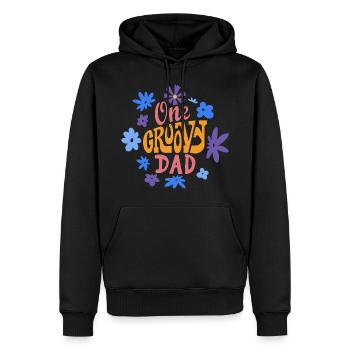 Ein grooviger Papa, Ein toller Papa - Männer Premium Bio Hoodie - Schwarz - Vorne - Nico (187cm)