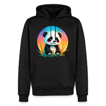 Ein süßes Panda Bär a cute baby Panda Bear - Männer Premium Bio Hoodie - Schwarz - Vorne - Nico (187cm)