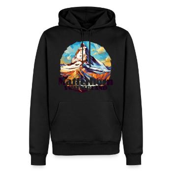 Matterhorn Zermatt Randonnée Ski Souvenir - Sweat à capuche Premium bio Homme - noir - Devant - Nico (187cm)