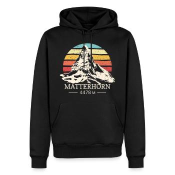 Matterhorn Besteigung Finisher Skifahren Zermatt - Männer Premium Bio Hoodie - Schwarz - Vorne - Nico (187cm)