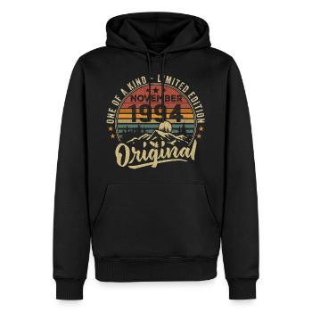 Jahrgang November 1994 Retro Geschenk November 1994 - Männer Premium Bio Hoodie - Schwarz - Vorne - Nico (187cm)