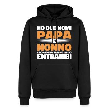 Papa und Opa - Männer Premium Bio Hoodie - Schwarz - Vorne - Nico (187cm)