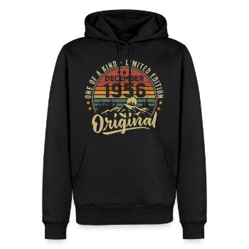 Cadeau D'anniversaire Décembre 1956 Vintage Rétro - Sweat à capuche Premium bio Homme - noir - Devant - Nico (187cm)