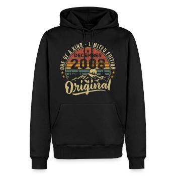 Retro Vintage Dezember 2008 Geburtstagsgeschenk - Männer Premium Bio Hoodie - Schwarz - Vorne - Nico (187cm)
