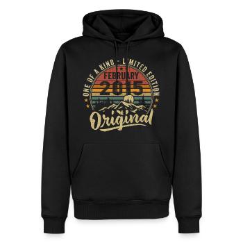 Cadeau Anniversaire Février 2015 Cool Février 2015 - Sweat à capuche Premium bio Homme - noir - Devant - Nico (187cm)