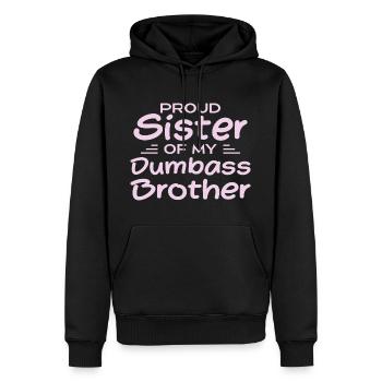 Stolze Schwester meines blöden Bruders - Männer Premium Bio Hoodie - Schwarz - Vorne - Nico (187cm)