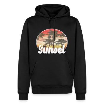 Sunset - Sweat à capuche Premium bio Homme - noir - Devant - Nico (187cm)