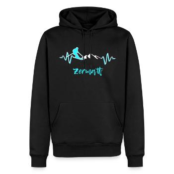 Skifahren Zermatt - Männer Premium Bio Hoodie - Schwarz - Vorne - Nico (187cm)