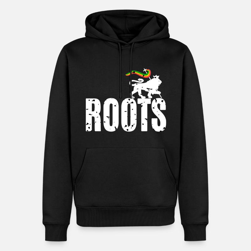 Roots Reggae - Männer Premium Bio Hoodie - Schwarz