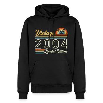 21-jähriges Jubiläum | Jahrgang 2004 Geschenk 2004 - Männer Premium Bio Hoodie - Schwarz - Vorne - Nico (187cm)