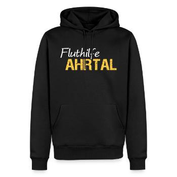 Fluthilfe Ahrtal Flut Helfer Hochwasser Eimerkette - Männer Premium Bio Hoodie - Schwarz - Vorne - Nico (187cm)