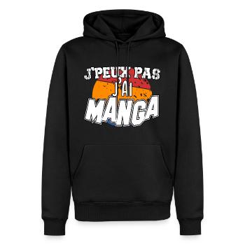 J'peux pas j'ai Manga Humour Animé Japonais - Sweat à capuche Premium bio Homme - noir - Devant - Nico (187cm)