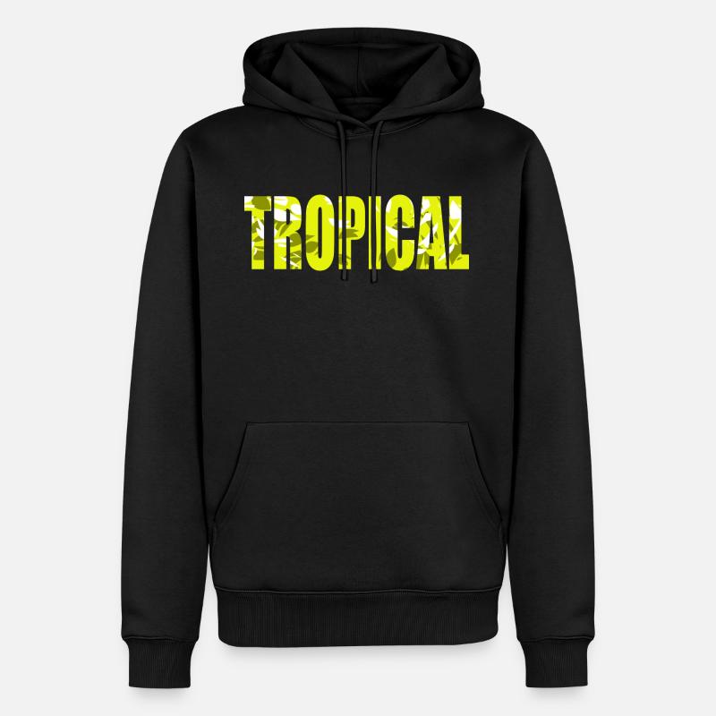 Tropical - Sweat à capuche Premium bio Homme - noir