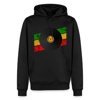 Dub Reggae Platte - Männer Premium Bio Hoodie - Schwarz - Vorne - Nico (187cm)