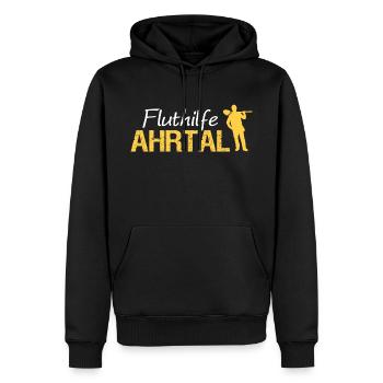Fluthilfe Ahrtal Flut Helfer Hochwasser Eimerkette - Männer Premium Bio Hoodie - Schwarz - Vorne - Nico (187cm)
