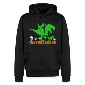 Tonton Le Meilleur Des Dinosaure Tontonsaurus - Sweat à capuche Premium bio Homme - noir - Devant - Nico (187cm)