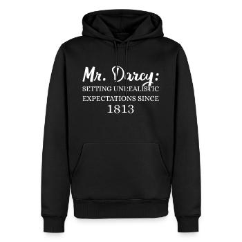 Mr. Darcy: Unrealistic Expectations Since 1813 II - Men’s Premium Organic Hoodie - black - Front - Nico (187cm)