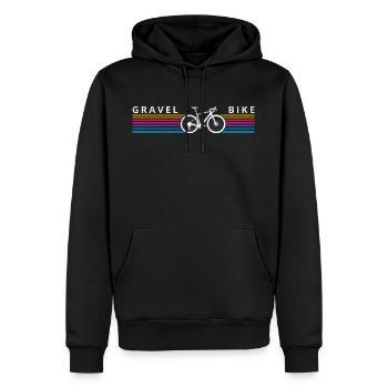 Gravel Bike Regenbogen Streifen Cyclocross Fahrrad - Männer Premium Bio Hoodie - Schwarz - Vorne - Nico (187cm)