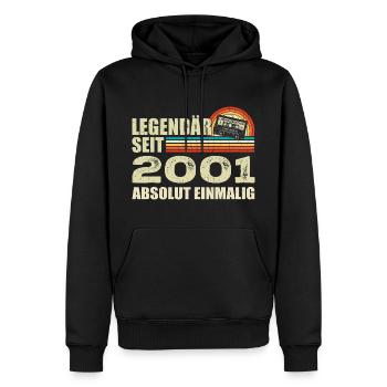 Legendär Seit 2001 - Absolut Einmalig - Männer Premium Bio Hoodie - Schwarz - Vorne - Nico (187cm)