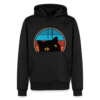 Lustige Katze Blick - Männer Premium Bio Hoodie - Schwarz - Vorne - Nico (187cm)