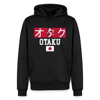 Otaku - Felpa con cappuccio ecologica premium da uomo - nero - Fronte - Nico (187cm)
