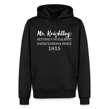 M. Knightley : Des attentes irréalistes depuis 1815 - Sweat à capuche Premium bio Homme - noir - Devant - Nico (187cm)