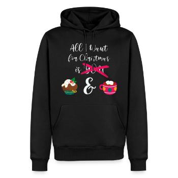 Tout ce que je veux cupcakes de noël cacao Weihnachten - Sweat à capuche Premium bio Homme - noir - Devant - Nico (187cm)